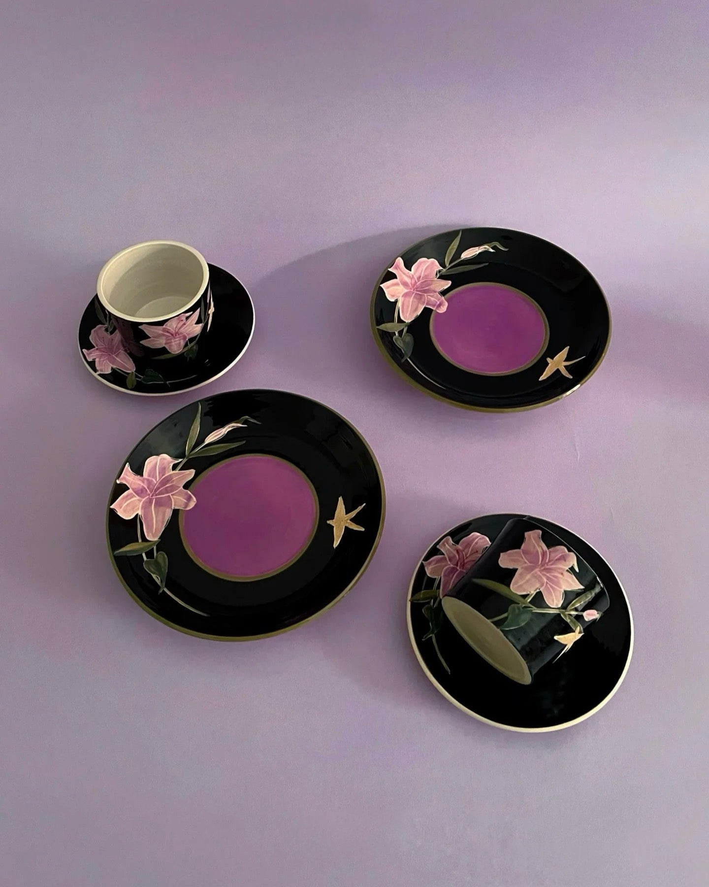 Butterfly Dream Ceramic Plate – Purple | Hand-painted Untable 4