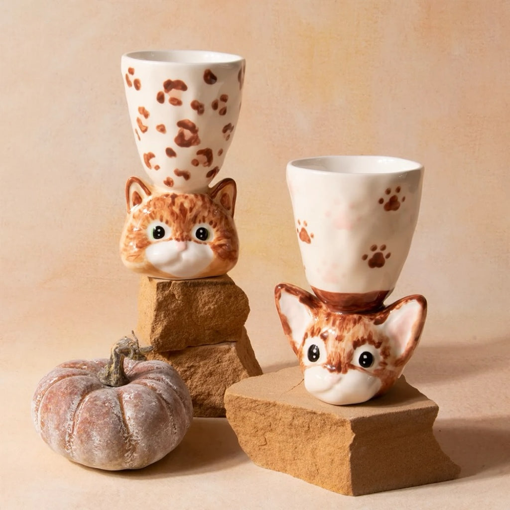CONGSTUDIO限定手作可爱猫咪手工陶瓷杯酒杯创意卡通少女生日礼物 1