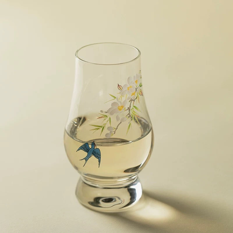 里作 高端精致玻璃高足杯创意绿茶杯大号茶杯玻璃主人杯鸡尾酒杯
