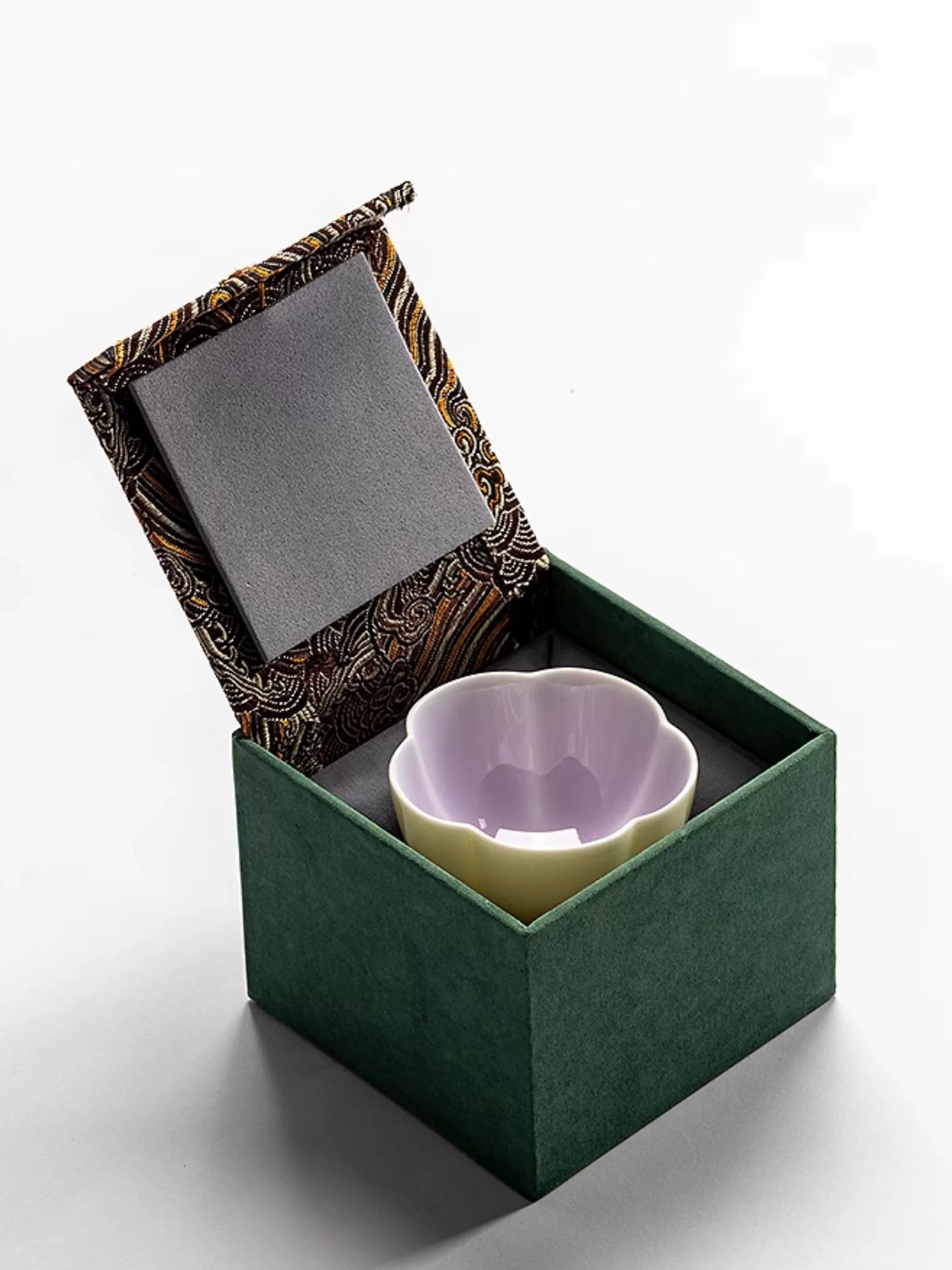 羊脂玉瓷中式花瓣杯梅花杯品茗杯主人杯个人专用复古单杯功夫茶杯