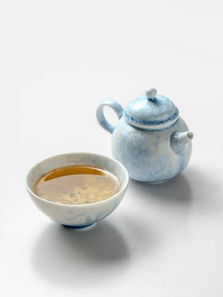 「蓝冰花」120ML窑变结晶陶瓷主人杯 大容量送礼普洱杯功夫茶杯