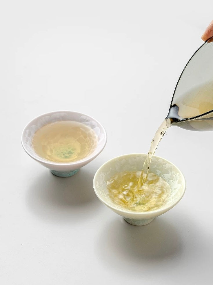 「渐变」窑变结晶冰花陶瓷斗笠杯主人杯对杯礼盒茶盏清新功夫茶杯