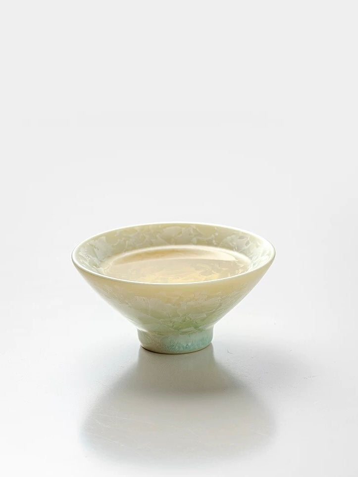「渐变」窑变结晶冰花陶瓷斗笠杯主人杯对杯礼盒茶盏清新功夫茶杯