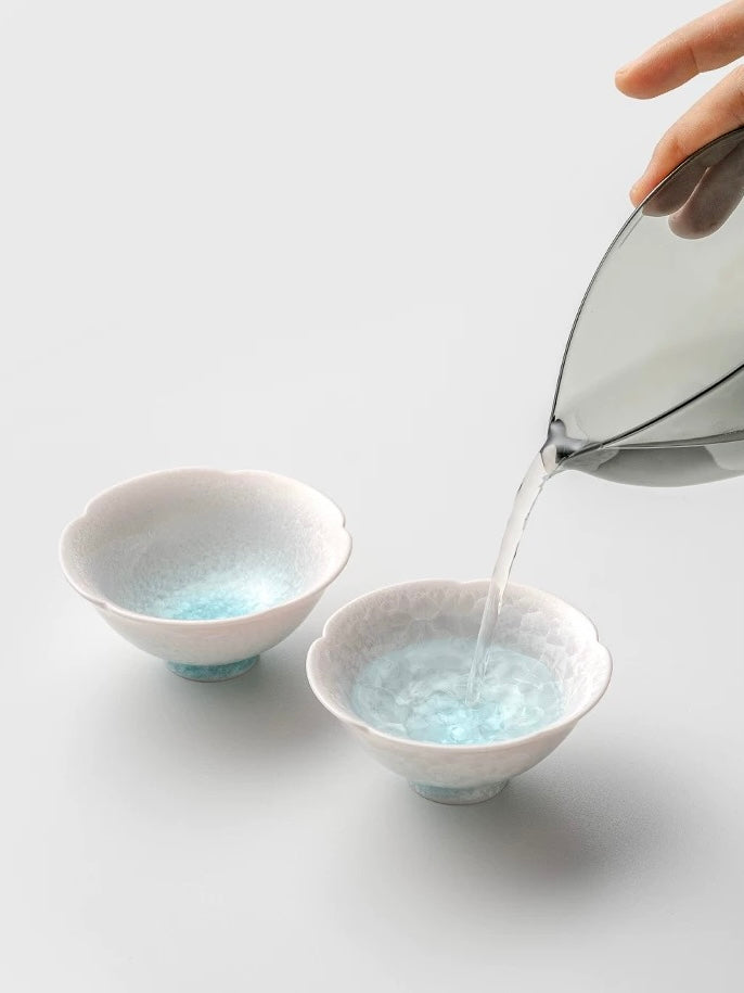 「渐变」结晶冰花花口主人杯 粉/绿/茶色
