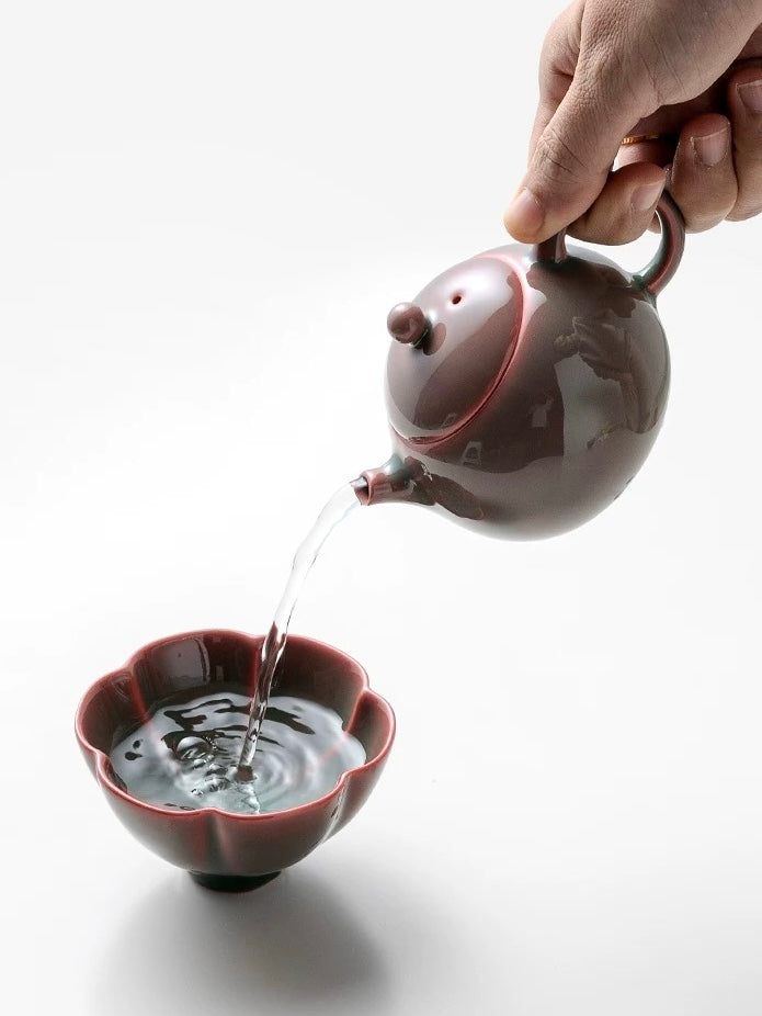 80ML花口杯陶瓷主人杯龙泉青瓷品茗杯功夫茶具花瓣杯茶杯送礼套装