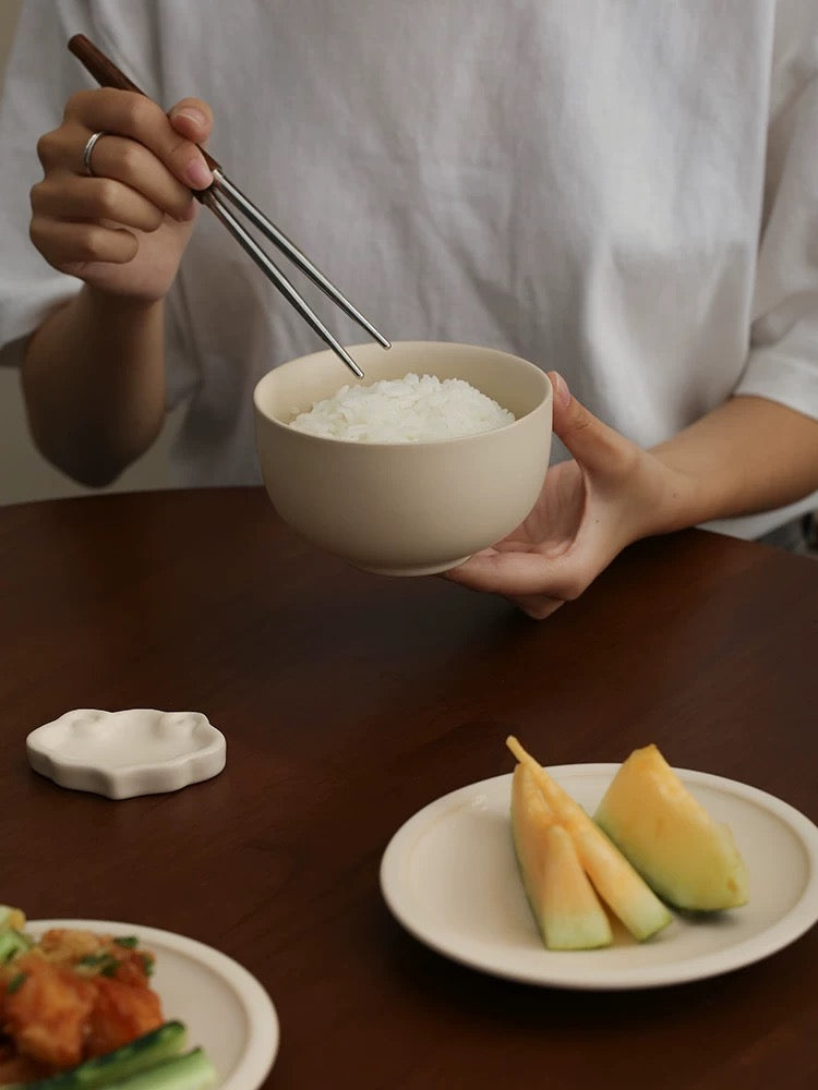 宜集堂INS中古饭碗陶瓷高级感乔迁之喜新居餐具家用单个一人一碗 小圆碗