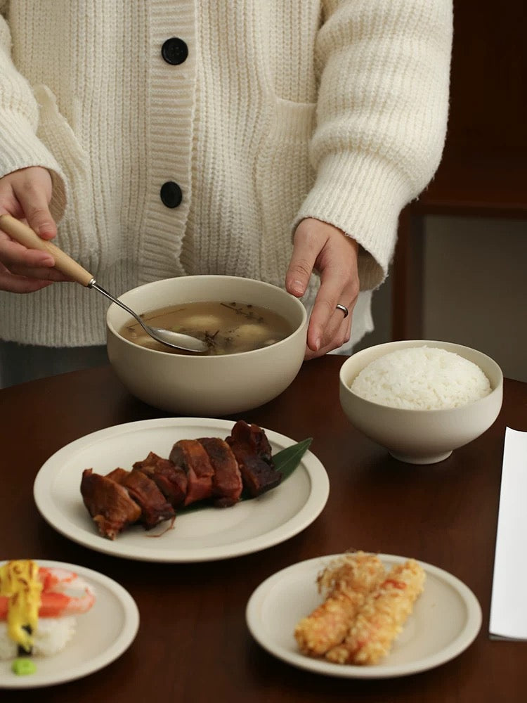 宜集堂INS中古大号汤碗高级感一人食陶瓷餐具盛汤面碗家用大容量