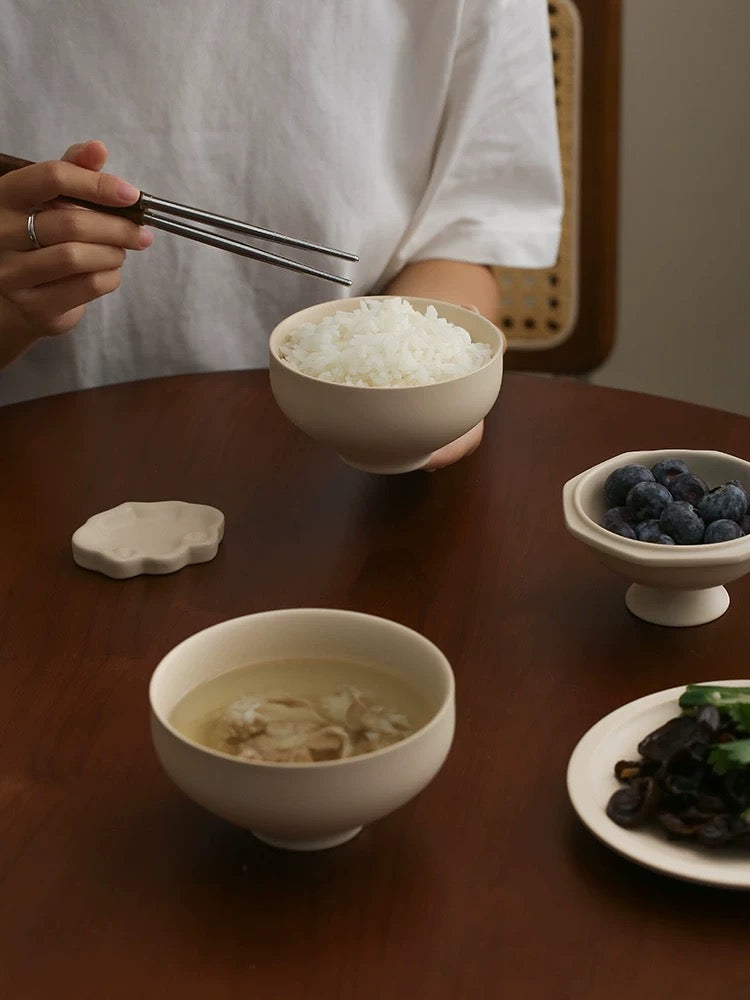 宜集堂INS中古汤碗饭碗套装陶瓷高级感乔迁之喜新居餐具家用大小