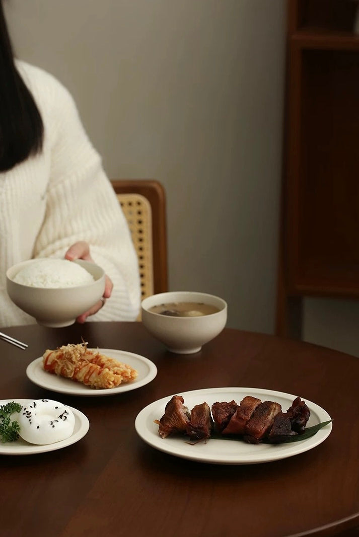 宜集堂INS中古一人食精致餐具套装陶瓷仪式感盘子杯子碗日式家用 Circle餐盘