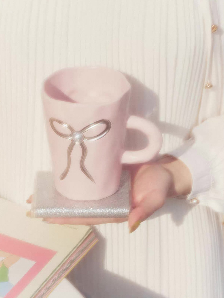 SOREMO 原创蝴蝶结马克杯芭蕾风水杯可爱韩式闺蜜女友送礼物ins风