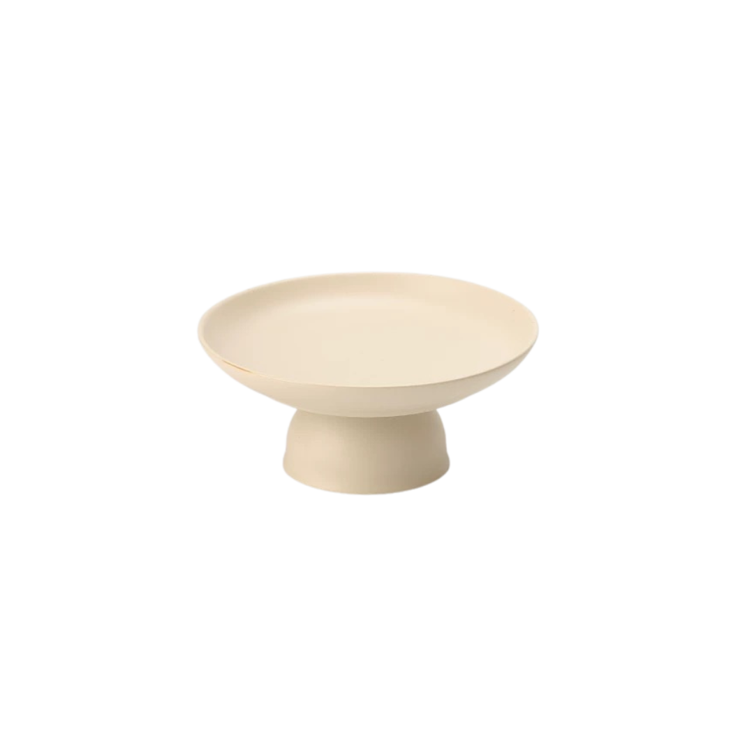 Khaki Grey Pedestal Fruit Bowl | Ceramic Untable