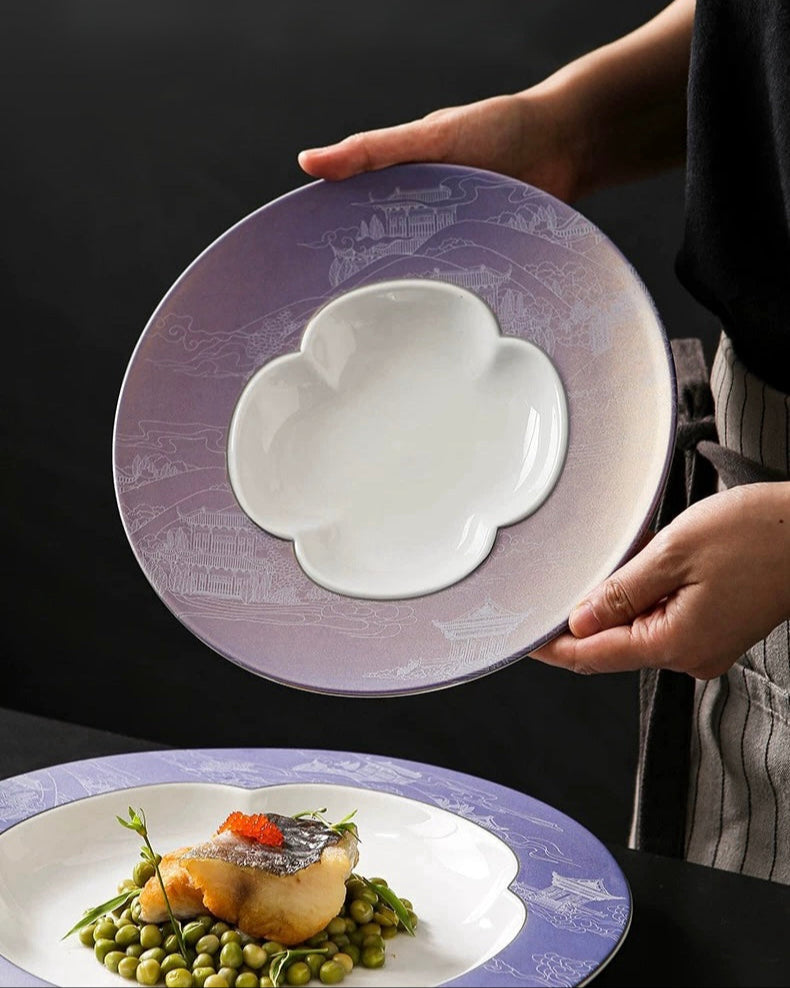 Ruyi Wide Rim Plate | Palace Purple Untable 1