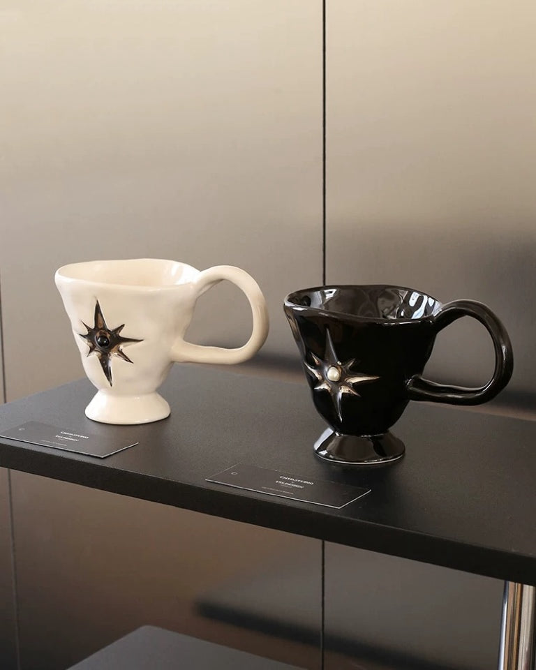 Starburst Pearl Ceramic Mug | Footed Design Untable 2