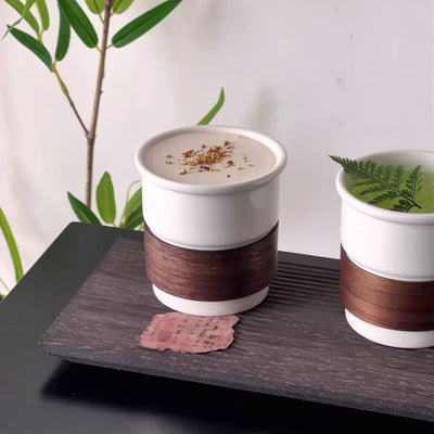 Minimalist Ceramic Cup with Bamboo Sleeve – 220 ml Untable 3